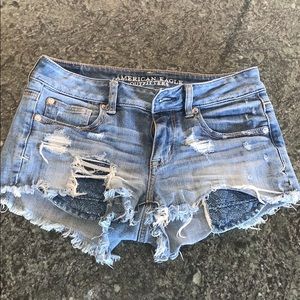 American Eagle light wash shorts